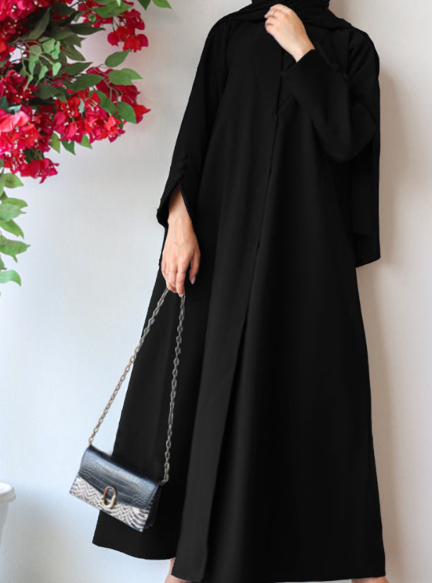 Black crepe Abaya