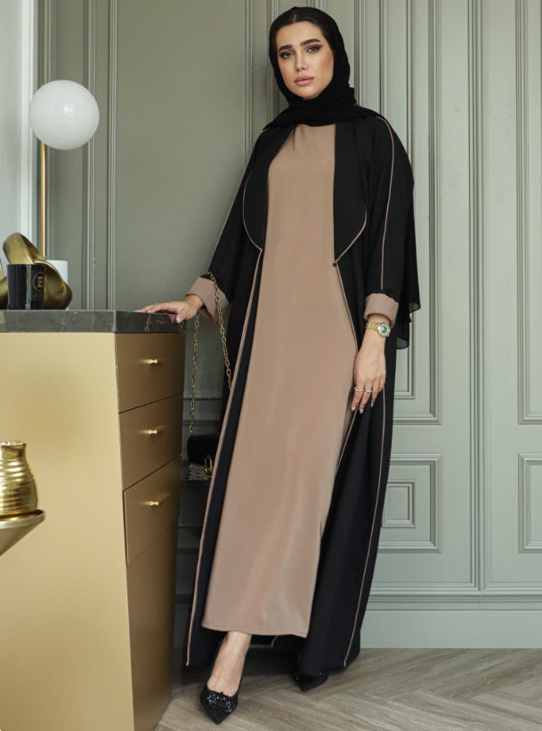 Black/Beige crepe Set