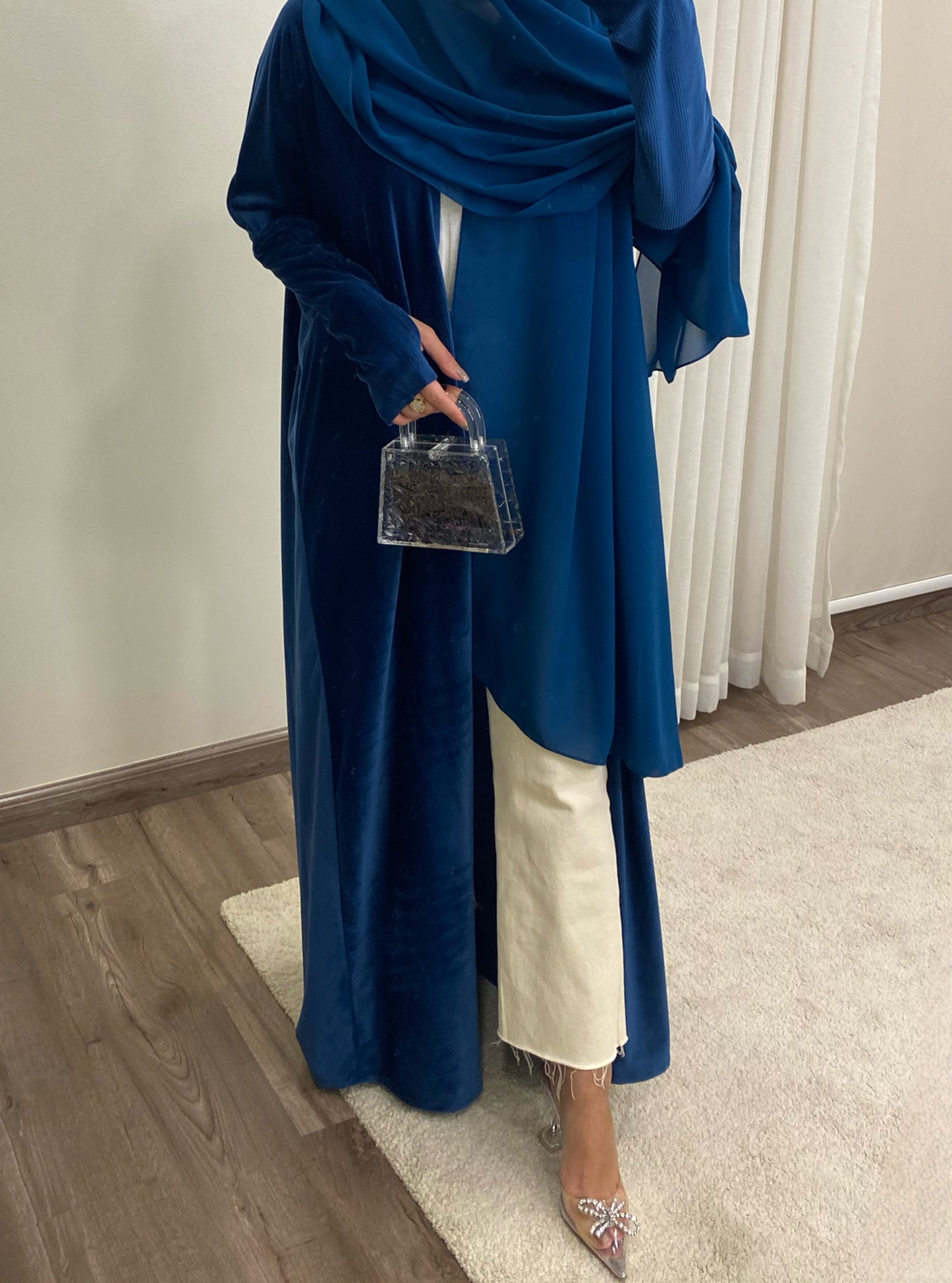 Winter  Teal Abaya