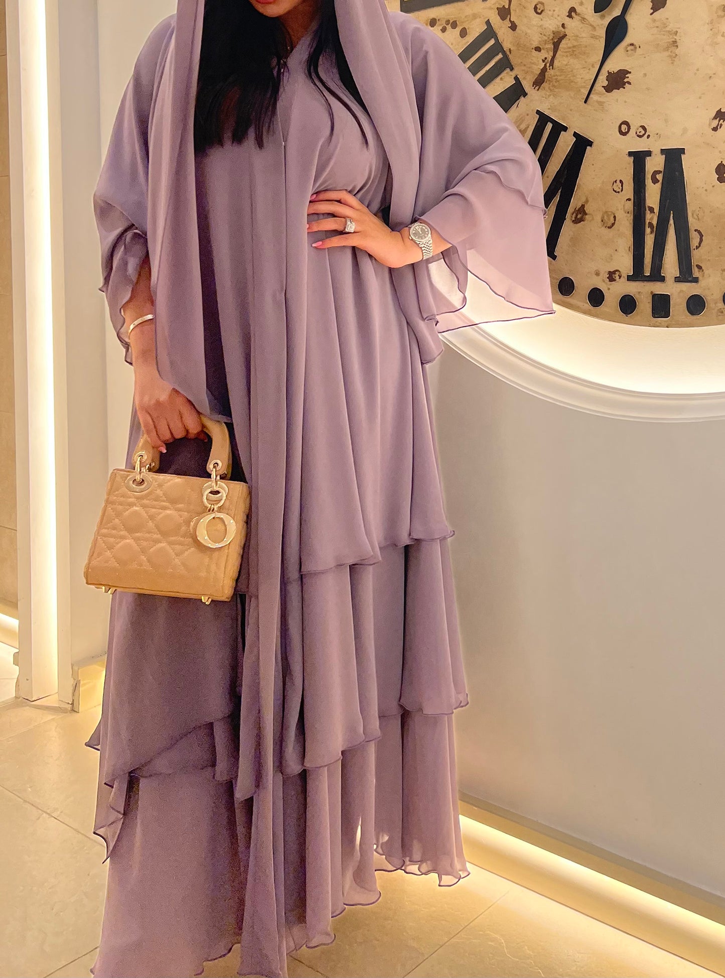 Layers Lavender Abaya