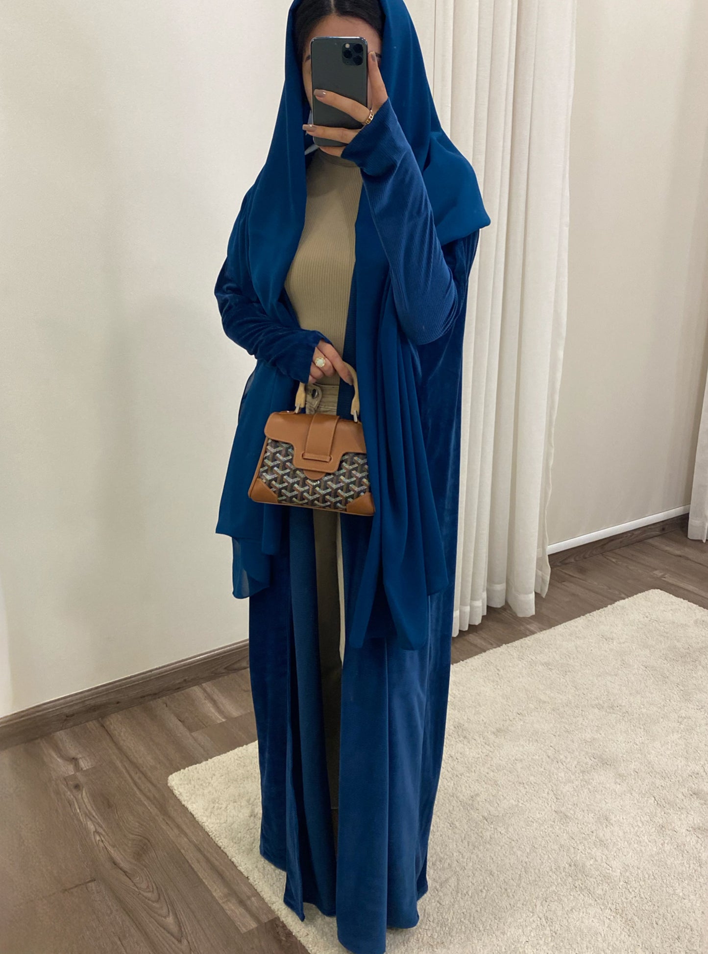 Winter  Teal Abaya