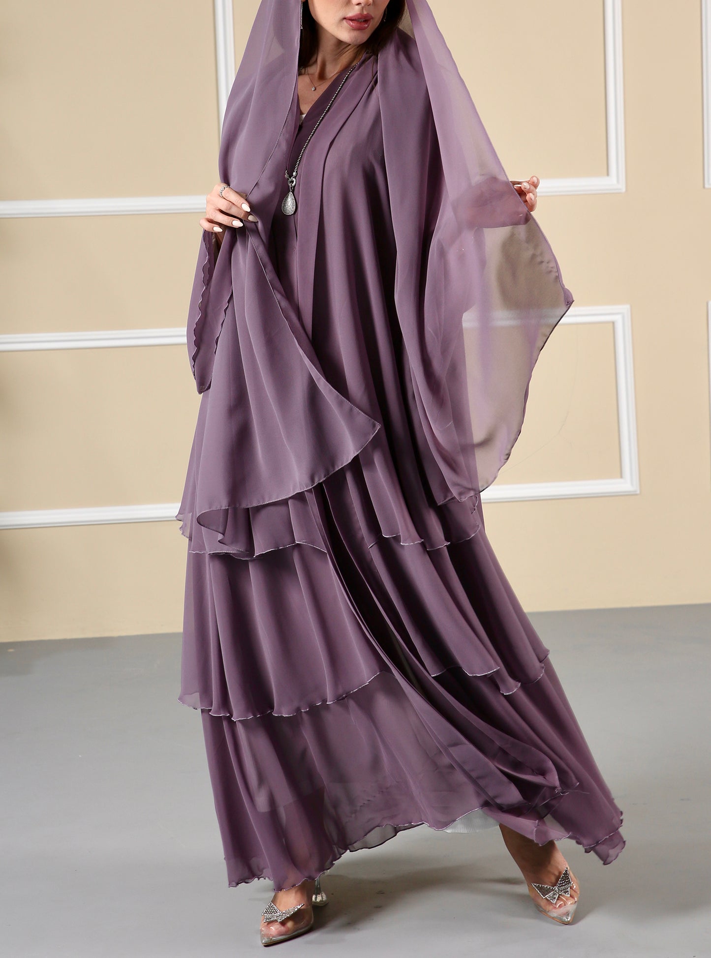 Layers Lavender Abaya