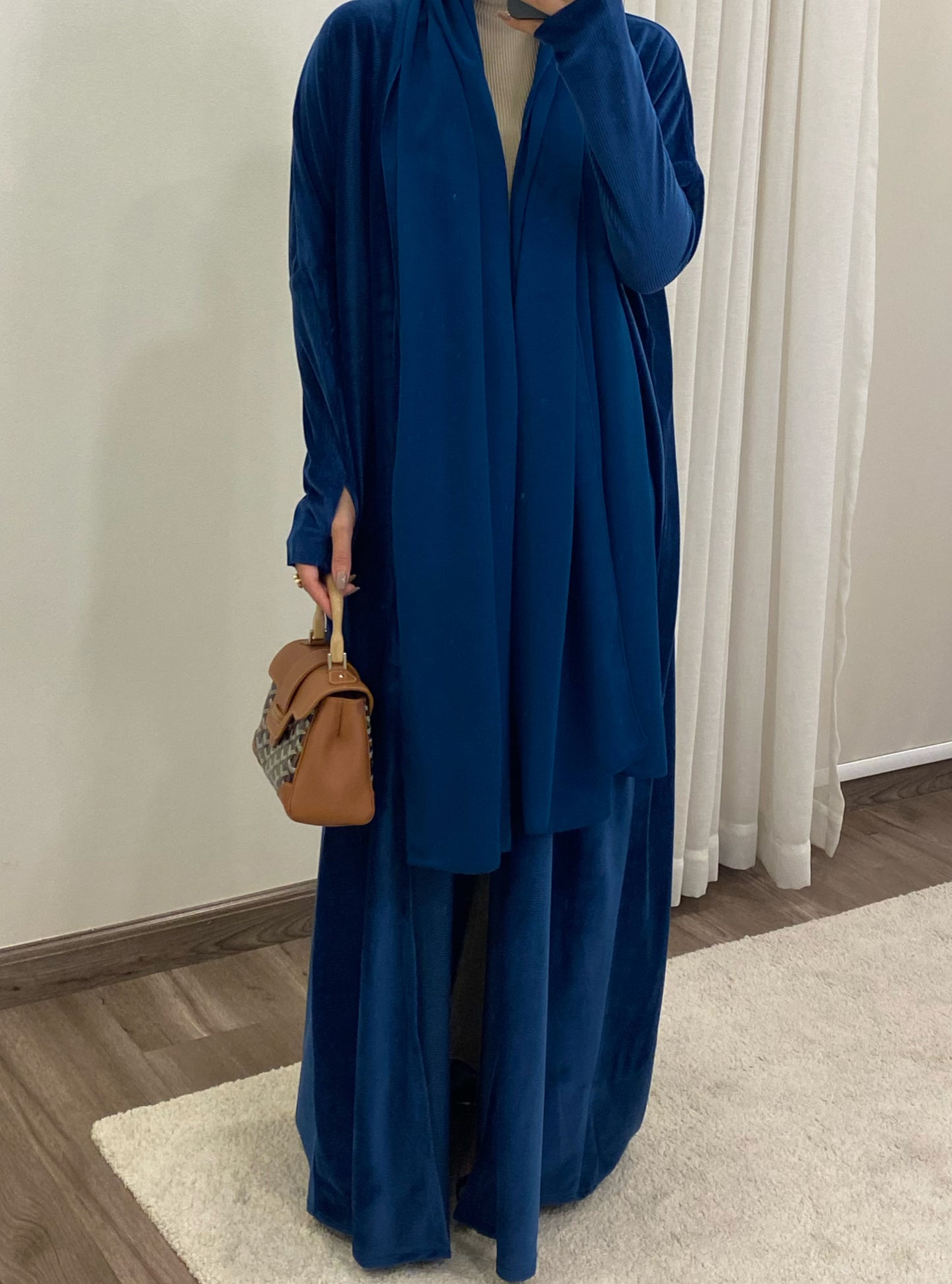 Winter  Teal Abaya